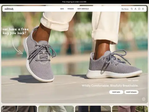 Allbirds homepage