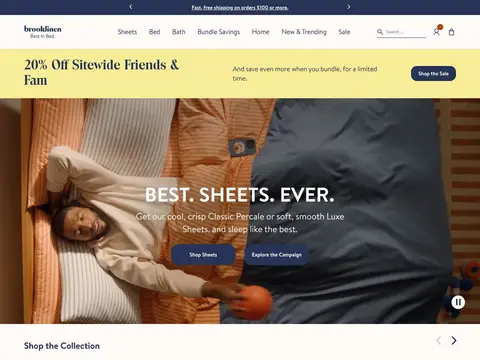 Brooklinen homepage